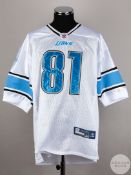 Calvin Johnson white & blue Detroit Lions NFL No.81 replica shirt,
