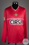 Inaki Goitia red No.1 long sleeved goalkeeper shirt, 2010-11