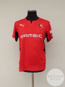Benjamin Bourigeaud red Stade Rennais no.14 shirt, 2021-22,