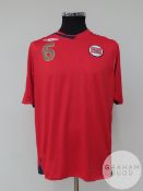 John Arne Riise red and navy Norway no.6 World Cup Qualifiers 2010 shirt, 2006,