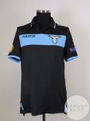 Stefano Mauri black and blue No.6 Lazio match worn short-sleeved shirt, 2012-13