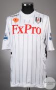 Philippe Sendros white and black Fulham FC no.4 shirt season 2012-13 from the game v Arsenal