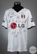 Bobby Zamora squad signed white No.9 Fulham match worn short-sleeved shirt, 2008-09