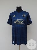 Arijan Ademi navy and gold Dinamo Zagreb no.5 third choice shirt, 2020-21,