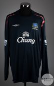 Nigel Martyn black No.1 Everton long sleeved shirt 2004-05