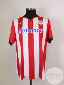 Ander Iturraspe red and white No.8 Athletic Bilbao match worn short-sleeved shirt, 2011-12