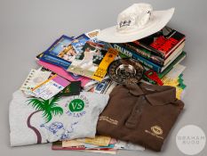 Selection of cricket memorabilia,