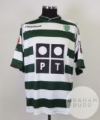 Green and white No.5 Sporting Club de Portugal short-sleeved shirt, 2003-04