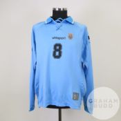 Sky blue No.8 Uruguay International match issued long-sleeved shirt, 2002