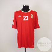 Zoltan Liptak red and white No.23 Hungary World Cup qualifying short-sleeved shirt