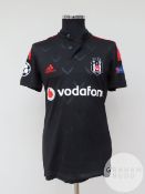Olcay Sahan black and red Besiktas no.10 away shirt, 2014-15,