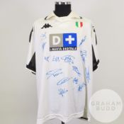 Jocelyn Blanchard signed black and white No.18 Juventus match worn shirt, 1998-99