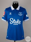 Dominic Calvert-Lewin signed blue & white Everton No.9 home shirt, season 2023-24,