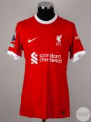 Trent Alexander-Arnold signed red & white Liverpool No.66 home shirt, season 2023-24,