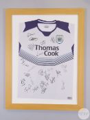 Grey and blue Manchester City squad autographed shirt, 2004-05