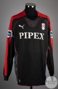 Antti Niemi red and black No.29 Fulham long sleeved goalkeeper shirt, 2007-08