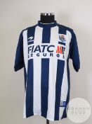 Blue and white No.4 Real Sociedad short-sleeved shirt, 2005