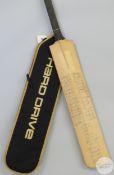 England v Rest of the World signed cricket bat,