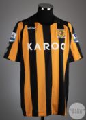 Kamil Zayette orange and black No.24 Hull City short sleeved shirt, 2008-09