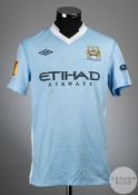 Aleksandar Kolarov sky blue No.13 Manchester City match worn, 2011-12
