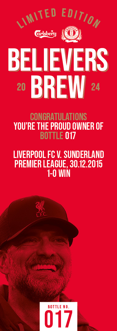 Bottle No.17: Liverpool FC v. Sunderland, Premier League, 30.12.2015, 1-0 Win - Image 3 of 3