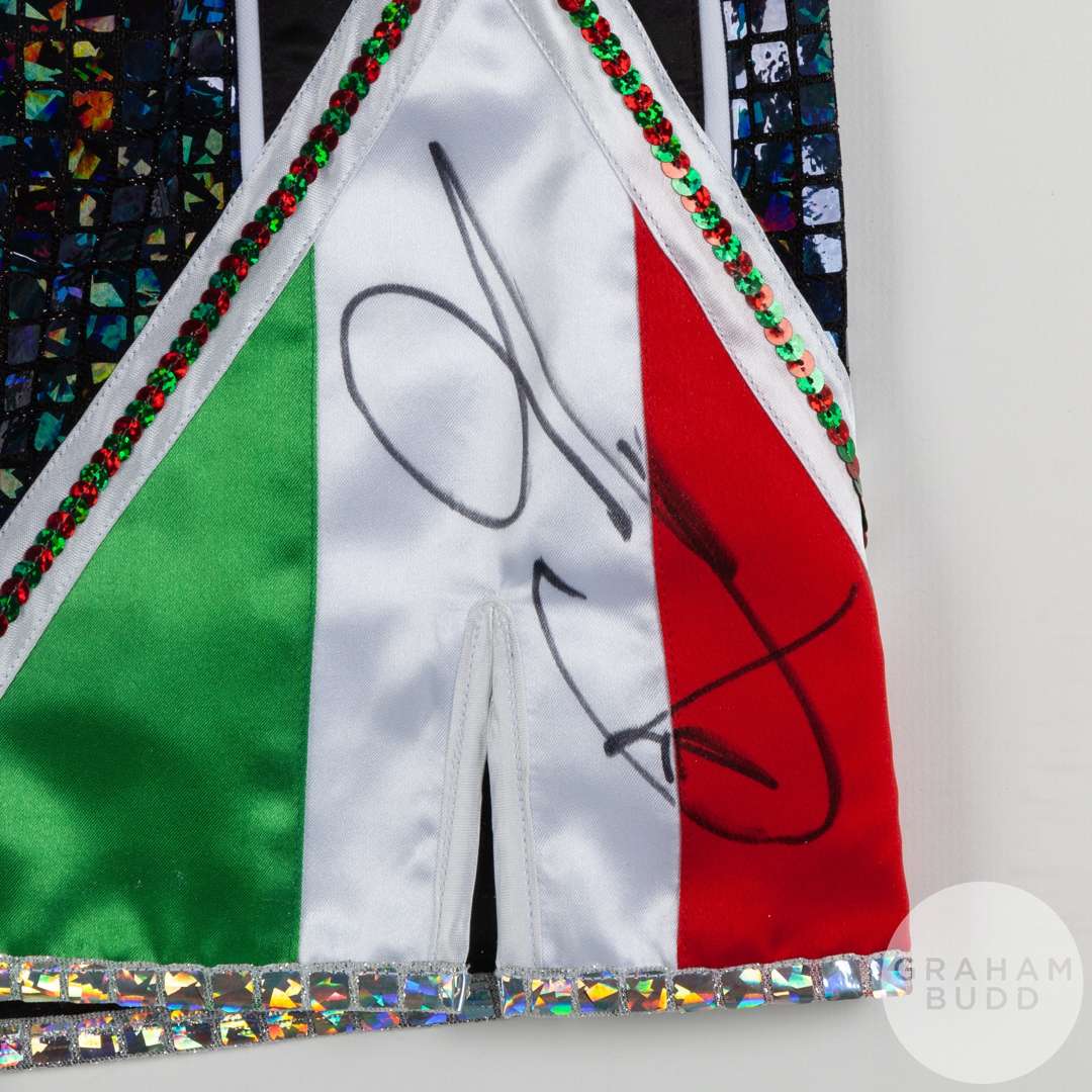 A pair of sequined Joe Calzaghe Kappa boxing shorts - Image 2 of 2