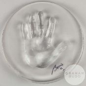 An extremely rare Bernie Eccleston Crystal Caviar hand print.