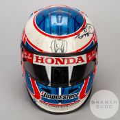 Jenson Button a race worn helmet from the 2007 Turkish Grand Prix.