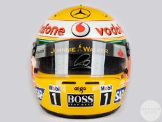 Lewis Hamilton full size autographed replica McLaren helmet, 2008.