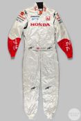 Christian Klien Honda 2007 Grand Prix race worn race suit by Alpine Stars.