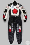 Jenson Button BAR Honda 2004 Grand Prix race worn race suit by Alpine Stars.