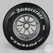A Red Bull rear wheel and slick tyre.