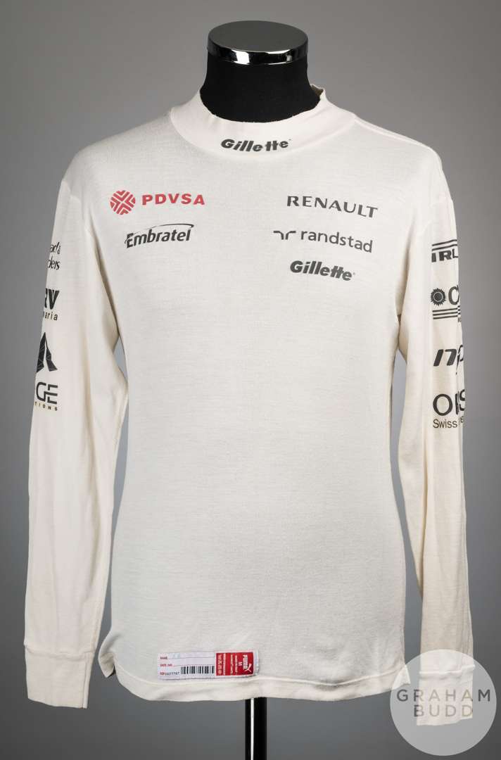 Pastor Maldonado raced used Williams Nomex top.