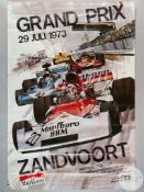 Rare Zandvoort large F1 racing poster, 1973.