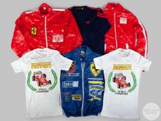 Two red Heuer/Ferrari staff jackets, 1976-77.