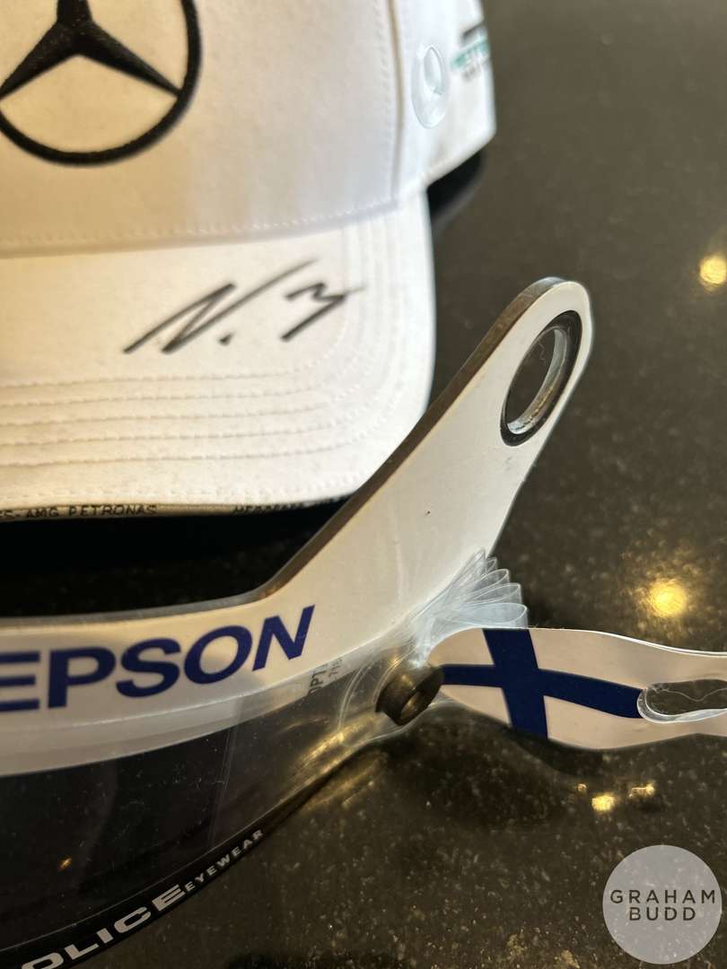Valtteri Bottas Mercedes F1 memorabilia, race used visor with Finnish flag. - Image 3 of 7