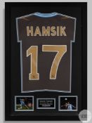 A blue S.S.C. Napoli Marek Hamsik No.17 Champions League Group A shirt