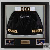 A pair of black Daniel Dubois boxing shorts