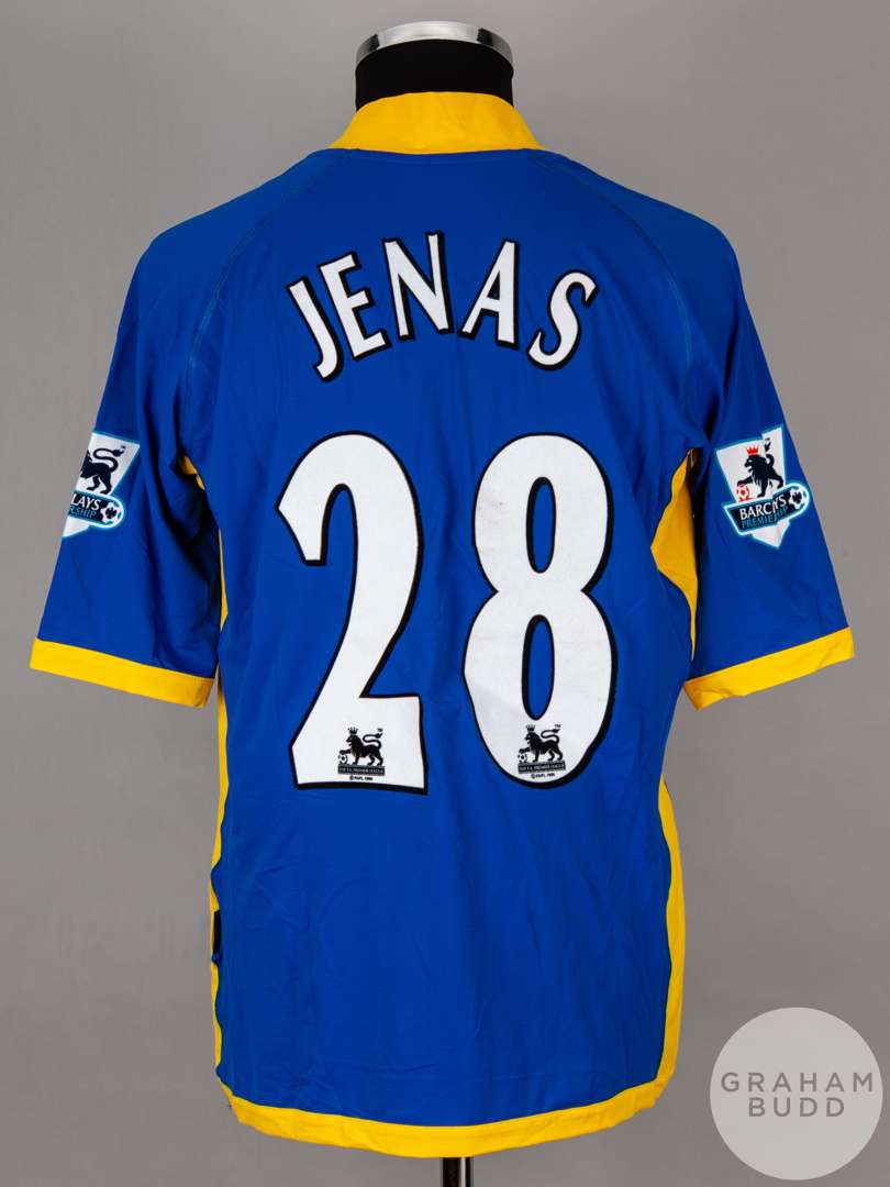 Jermaine Jenas blue and yellow No.28 Tottenham Hotspur short-sleeved shirt, 2005-06 - Image 2 of 5