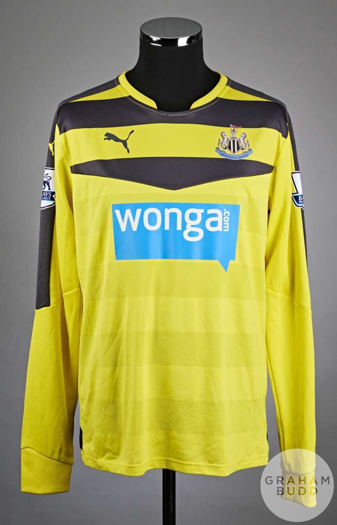 Rob Elliot yellow and black No.21 Newcastle United long-sleeved goalkeepers shirt