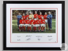 A colour photographic print of the 1966 England World Cup Winning team