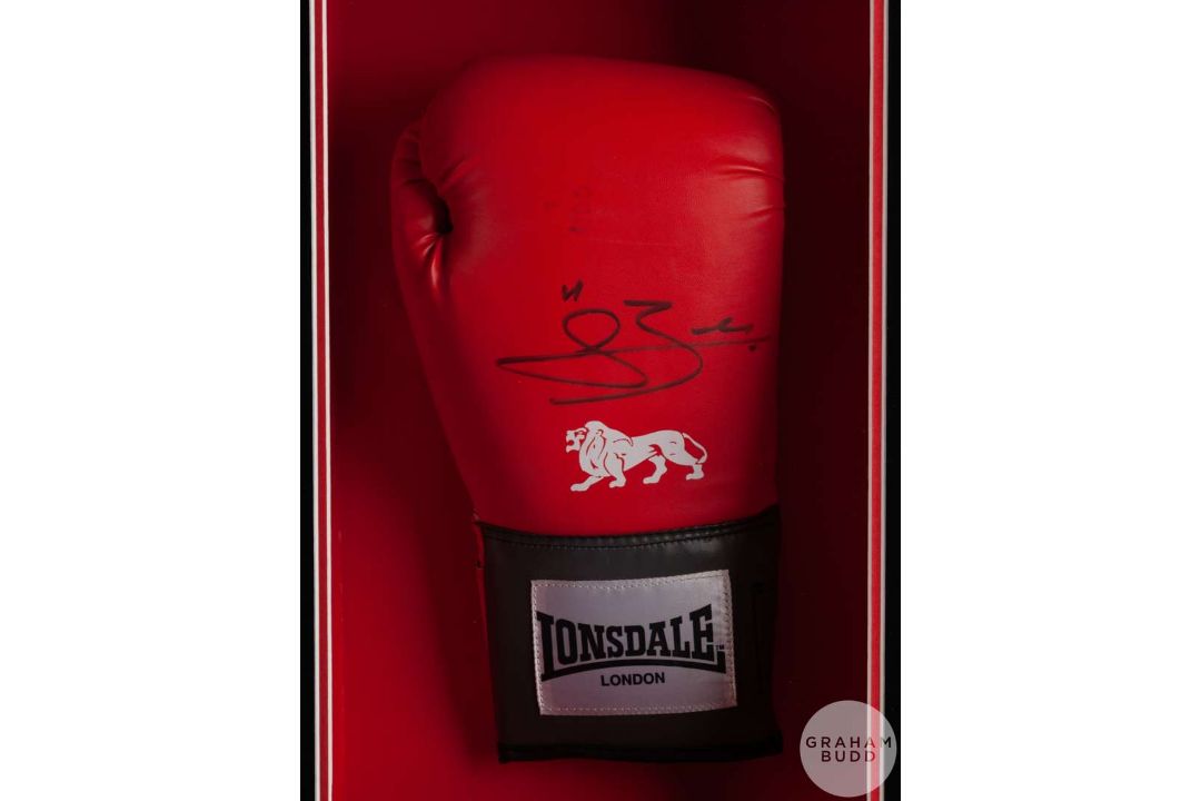 A Connor Benn boxing glove and photographic print montage. - Image 2 of 2