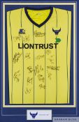 Yellow and blue Oxford United 2017 Checkatrade Trophy Final autographed shirt