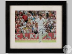 A signed colour photographic print of Alistair Cooke representing England