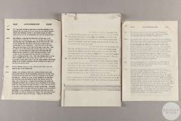 Pair of transcript interviews by John Motson with Matt Busby & Bobby Charlton, 1975