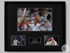 A signed montage of colour photographic prints relating to the cricketer Kevin Pietersen