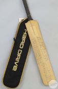 England v Rest of the World signed cricket bat