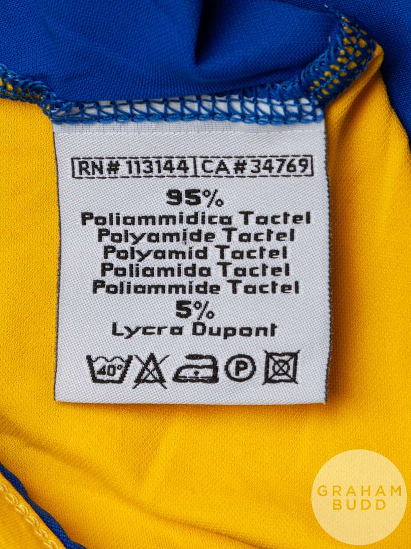 Jermaine Jenas blue and yellow No.28 Tottenham Hotspur short-sleeved shirt, 2005-06 - Image 4 of 5