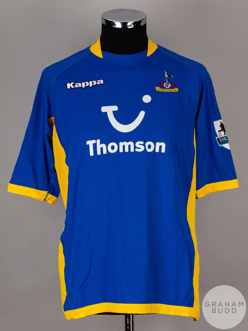 Jermaine Jenas blue and yellow No.28 Tottenham Hotspur short-sleeved shirt, 2005-06