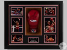 A Kell Brook boxing glove and photographic print montage.